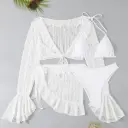 Women’s 4-Piece Swimsuit Set with Lace Cardigan
