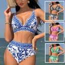 High-Waist Printed Two-Piece Bikini Swimsuit