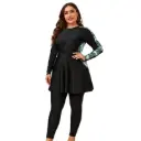 Women’s Plus-Size Two-Piece Swimsuit with Long Sleeves