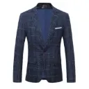 Men’s slim-fit plaid jacket