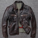 Men’s Short Vintage Leather Jacket – Casual Style