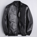 Genuine Leather Jacket with Slim Fit and Stand Collar