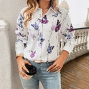 Women's Shirt Printed Cardigan Long Sleeve