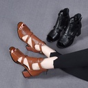 Women's Sandals Peep Toe Hollow-out One-word Wedge