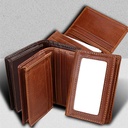 Leather Anti-magnetic RFID Anti-theft Swiping Change Document Package Card Holder