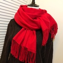 Women's Cashmere Warm Red Annual Meeting Scarf