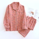 Retro Flower Home Wear Breathable Antique Mom Pajamas Long-sleeve Suit