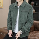 Men's Jacket All-match Work Handsome Top Trendy Youth Corduroy Jacket
