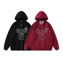 Dark High Street Letter Printing Hooded Loose Sweater Men