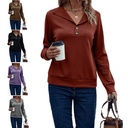 Casual Women's Waffle Collar Solid Single Breasted Long Sleeve Women