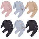 Round Neck Rainbow Embroidery Long Sleeve Suit