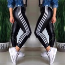 Women's Fashion New PU Side Ribbon Stitching Casual Trousers