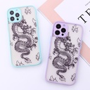 Compatible with Apple, Dragon Pattern Skin-Feel Mobile Phone Case For Apple 11 Popular Protective Case, Chinese Style iPhone12 Mobile Phone Case