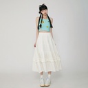 Vintage Cake A- Line Skirt Draping Casual Long Skirt