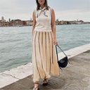 Striped Fringe Knitted Skirt