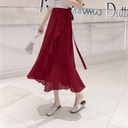 Vacation Style Floral Skirt Chiffon Dress Skirt One-piece Ruffled