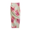 Printed High Waist Crimp Vacation Style Skirt