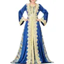 A kaftan dress with an Eastern Islamic design that combines luxury and elegance, reflecting a touch of royal charm