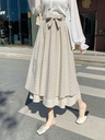 Plaid Super Long Skirt Japanese Cotton And Linen Skirt Sen High Waist Was Thin Literary Retro A-line Spring And Summer Female Umbrella Skirt