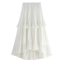 Half-Length Skirt Female Summer A-Line Pleated Skirt New Front Short And Back Long Ruffled Irregular Cake Skirt