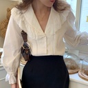 Versatile Single Breasted Flare Sleeve Shirt