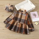 Girls Fashion Woolen Plaid Dress Children's