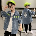 Boys Denim Shirt Jacket Long-sleeved Western Style