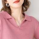New T-shirt women''s Pullover Sweater solid color loose shirt
