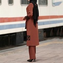  Fashion Suits Temperament Two Piece Casual set Women Long Pu