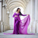 Long maternity dress specially designed for photo shoots 
