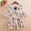 Printed thin chiffon shirt