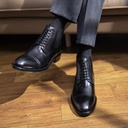 Men's Pointed Toe Retro Martin Boots Top Layer Cowhide