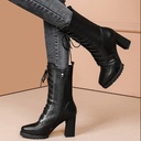 Middle Tube Thick Heel Side Zipper Fashion Martin Boots
