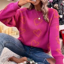 Foreign Trade Cross-border Hot Christmas Knitted Loose Heart-shaped Jacquard Sweater