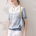 New Fashionable Stylish Slimming Color Matching Sweater