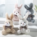 Cartoon Cute Bow Tie Sitting Bunny Doll Children's Toy Plush Pendant