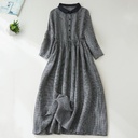 Black And White Plaid Long-sleeved Dress