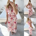 Sleeveless Chiffon Print Ruffle Belt Dress