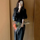 Retro Temperament Waist Slim Shirt Dress