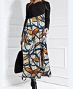 Printed Long Sleeve Elegant Slim Fit Dress