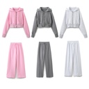 Women's Clothing Short Sport Cardigan Sweater Running Pants Suit